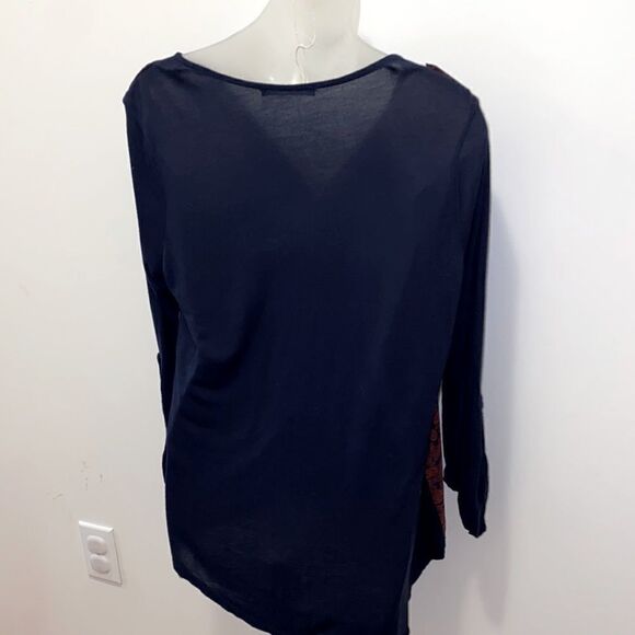 Femme Large L women’s top long sleeve boho vintage sheer button up - Picture 2 of 9